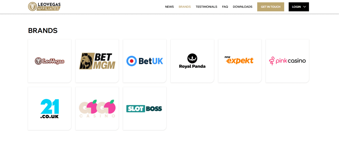 LeoVegas affiliates brands