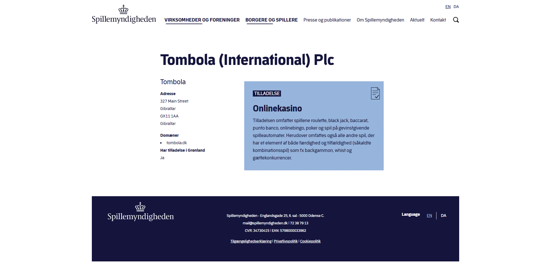 Tombola (International) Plc