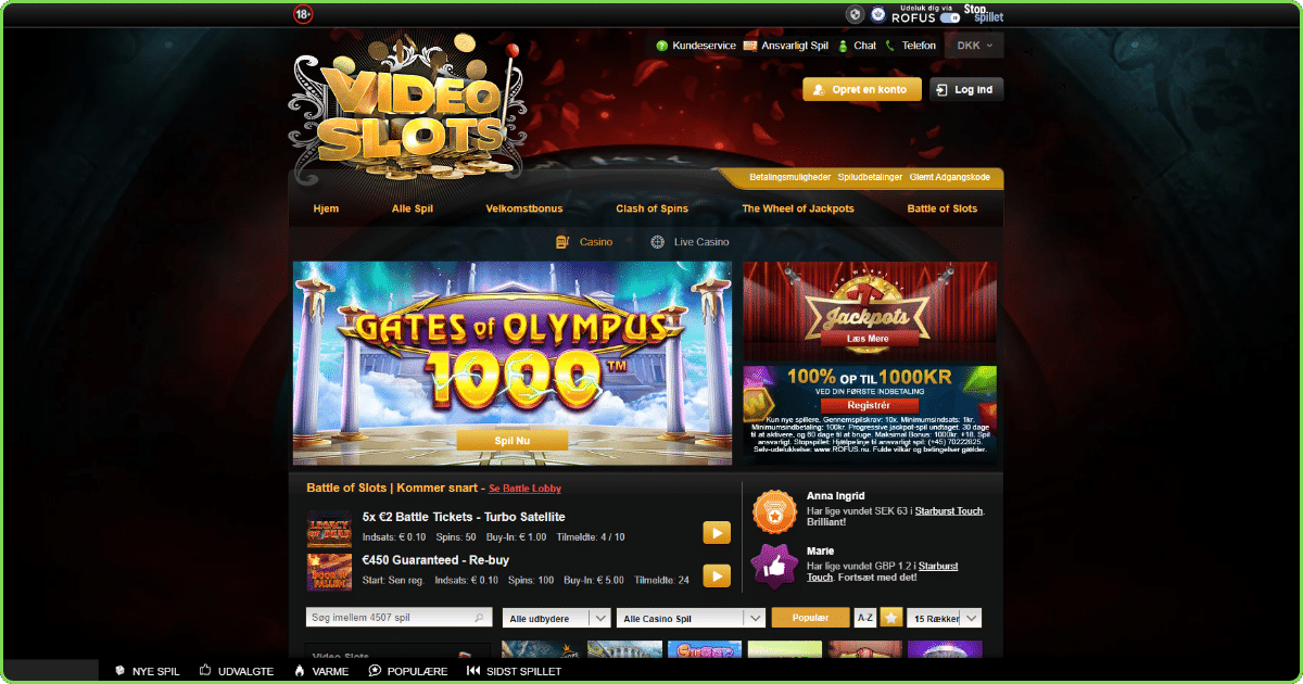 Videoslots online casino