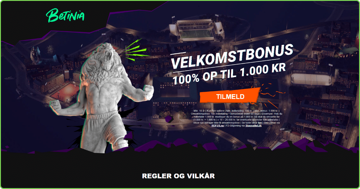 Betinia casino velkomstbonus