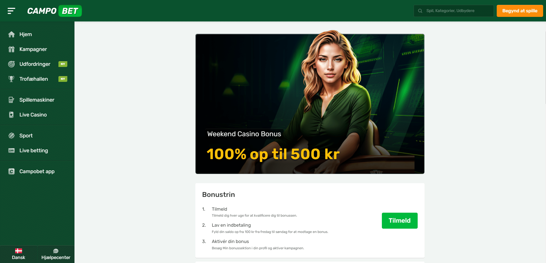 CampoBet reload casino bonus