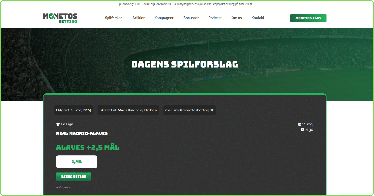 Monetos Betting dårligt design