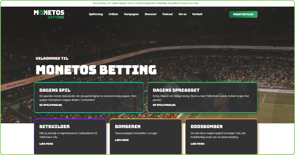 Monetos Betting hjemmeside