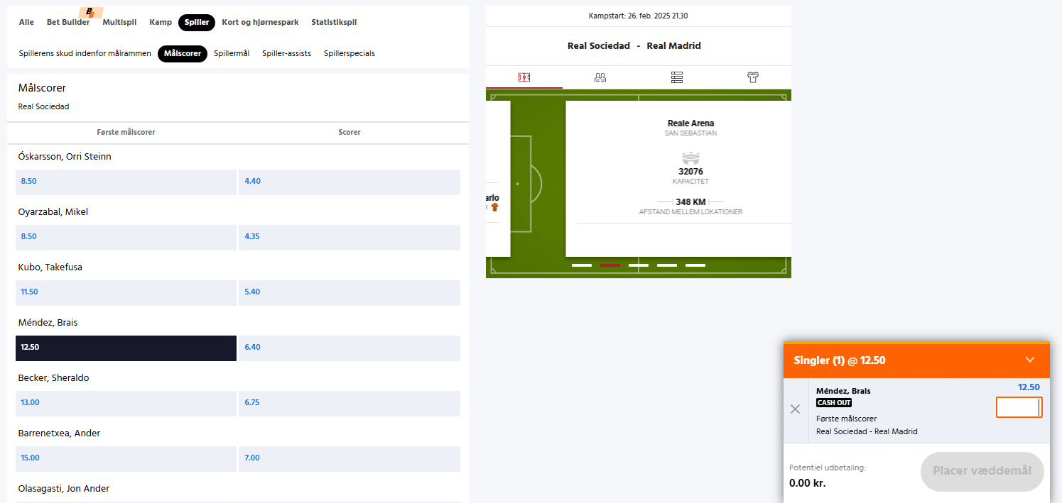 Målscorer Real Sociedad - Real Madrid